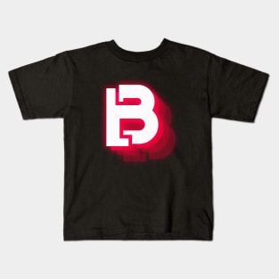 text effect red neon letter B apparel Kids T-Shirt